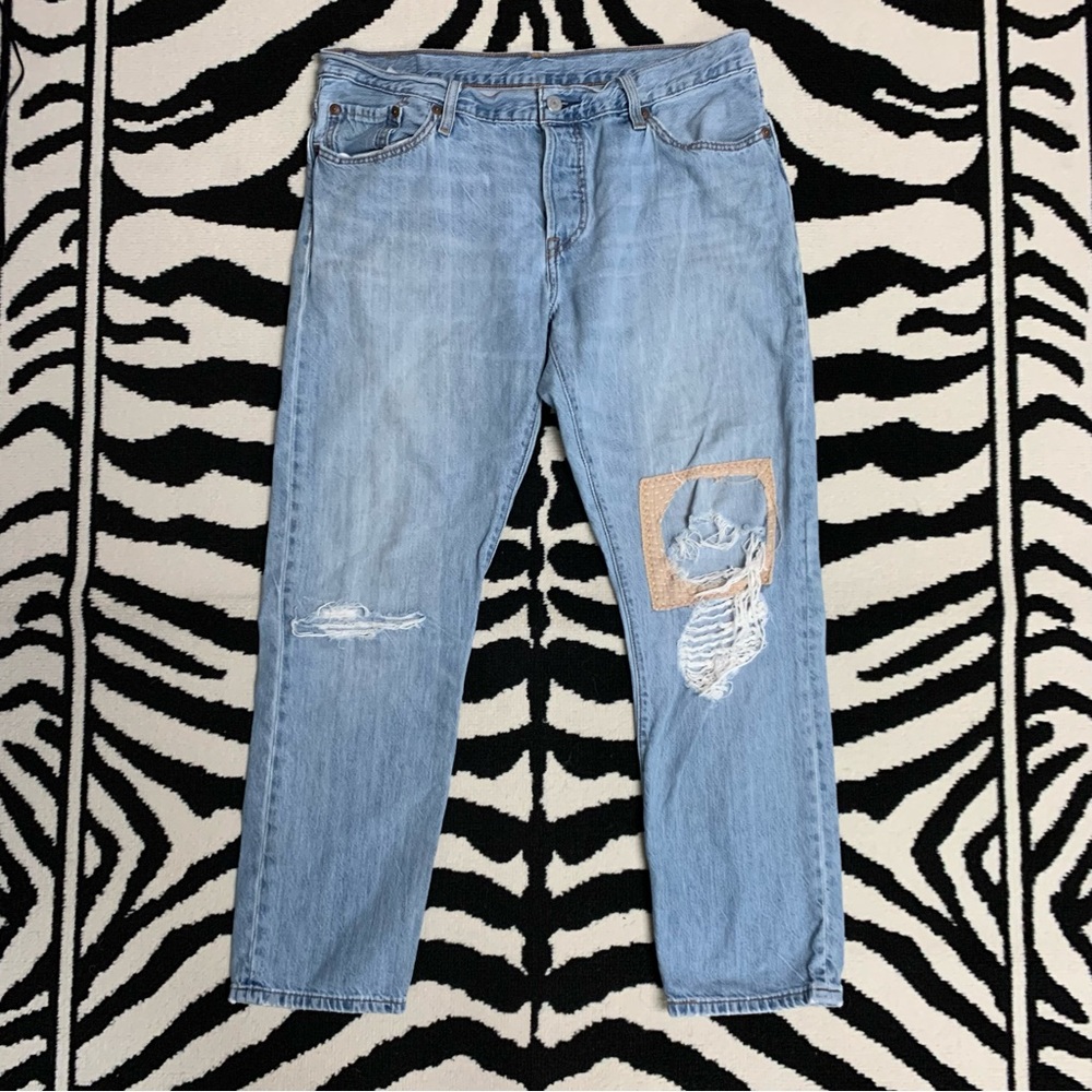 Levi's 501 Ct Custom Tapered Button Fly Jeans Blu… - image 1